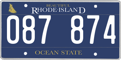 RI license plate 087874