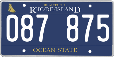 RI license plate 087875