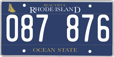 RI license plate 087876