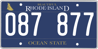 RI license plate 087877
