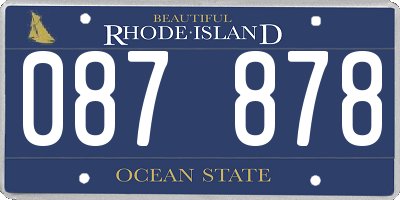 RI license plate 087878