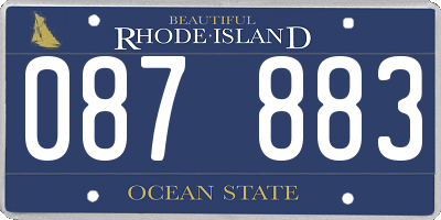 RI license plate 087883