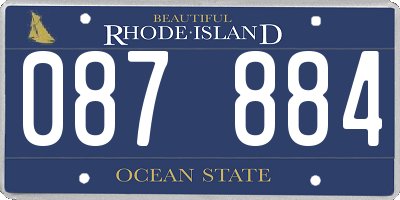RI license plate 087884
