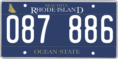 RI license plate 087886