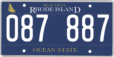 RI license plate 087887