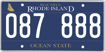 RI license plate 087888