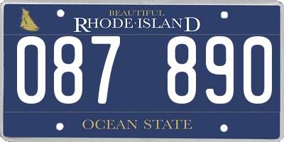 RI license plate 087890