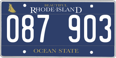 RI license plate 087903