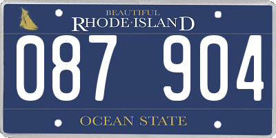 RI license plate 087904