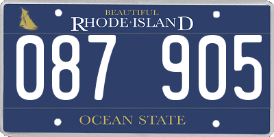 RI license plate 087905