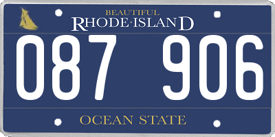RI license plate 087906