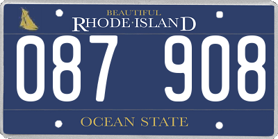RI license plate 087908