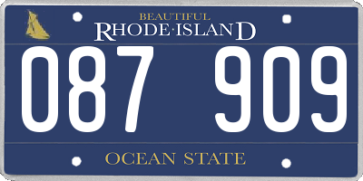 RI license plate 087909