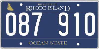 RI license plate 087910
