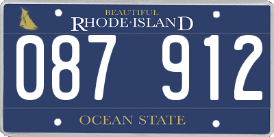RI license plate 087912