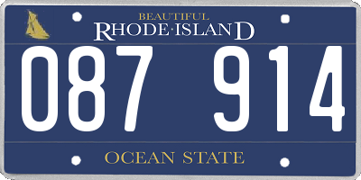 RI license plate 087914