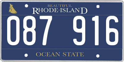 RI license plate 087916