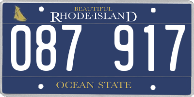 RI license plate 087917