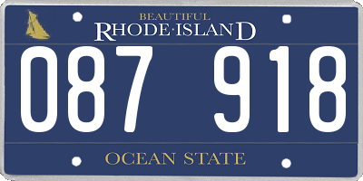 RI license plate 087918