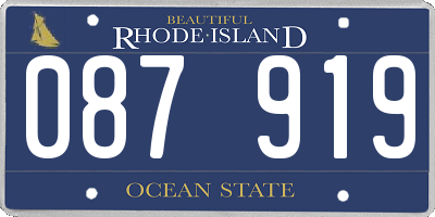 RI license plate 087919