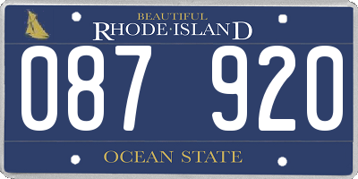 RI license plate 087920