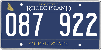 RI license plate 087922