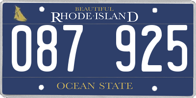 RI license plate 087925