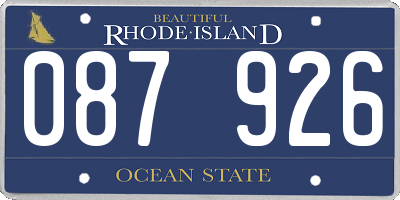 RI license plate 087926
