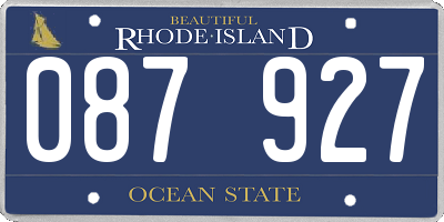 RI license plate 087927