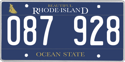 RI license plate 087928