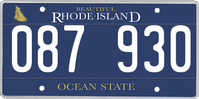 RI license plate 087930