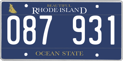 RI license plate 087931