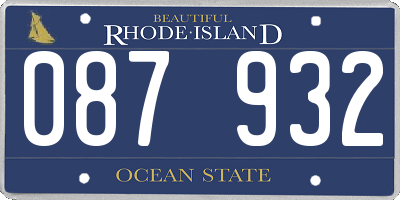 RI license plate 087932