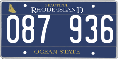 RI license plate 087936