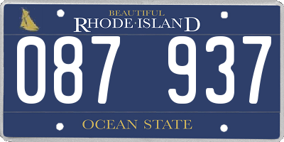 RI license plate 087937
