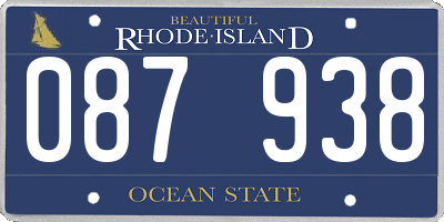 RI license plate 087938