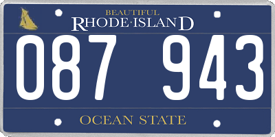 RI license plate 087943