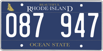 RI license plate 087947