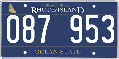 RI license plate 087953
