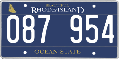 RI license plate 087954