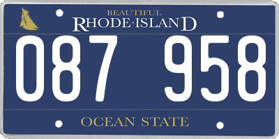 RI license plate 087958