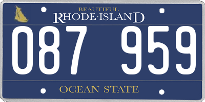 RI license plate 087959