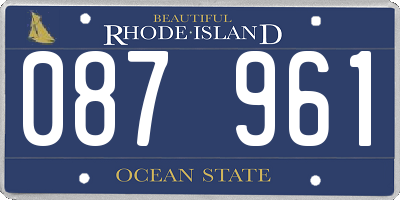 RI license plate 087961