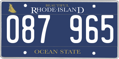 RI license plate 087965