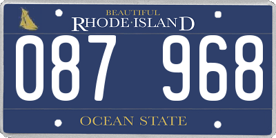 RI license plate 087968