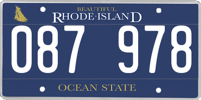 RI license plate 087978