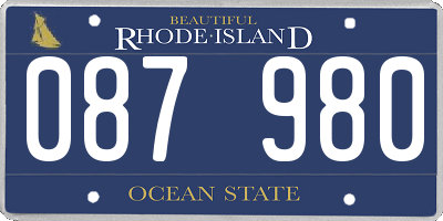 RI license plate 087980