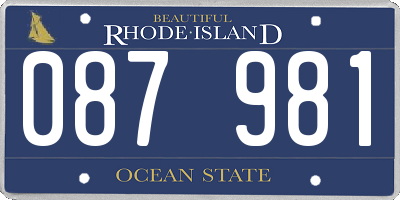RI license plate 087981