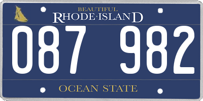 RI license plate 087982