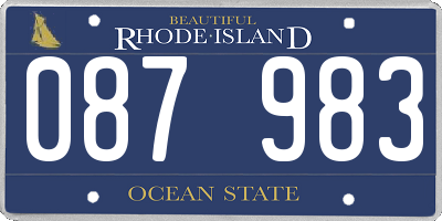 RI license plate 087983